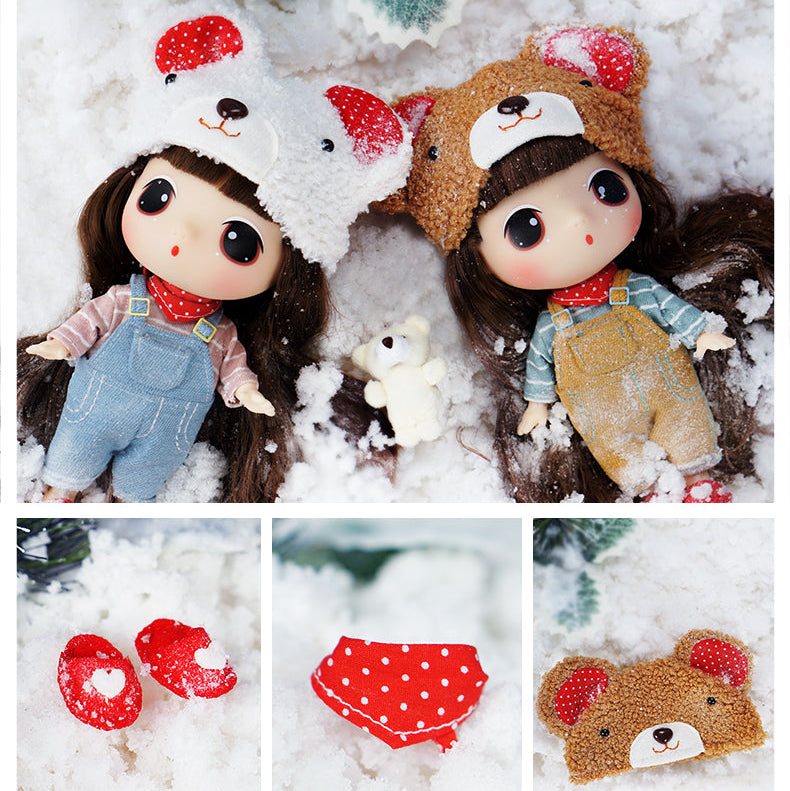 Muñeca original Ddung Doll osito con disfraz completo Newplay - colección kawaii