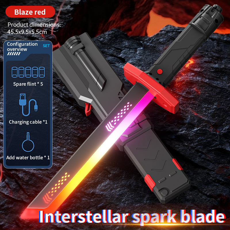 Katana de Luz LED Multicolor con Chispas Efecto de Vapor y Sonidos 45cm Longitud