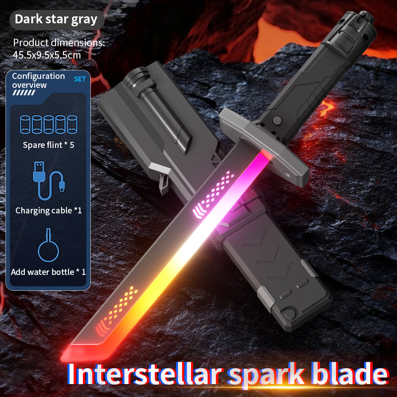Katana de Luz LED Multicolor con Chispas Efecto de Vapor y Sonidos 45cm Longitud