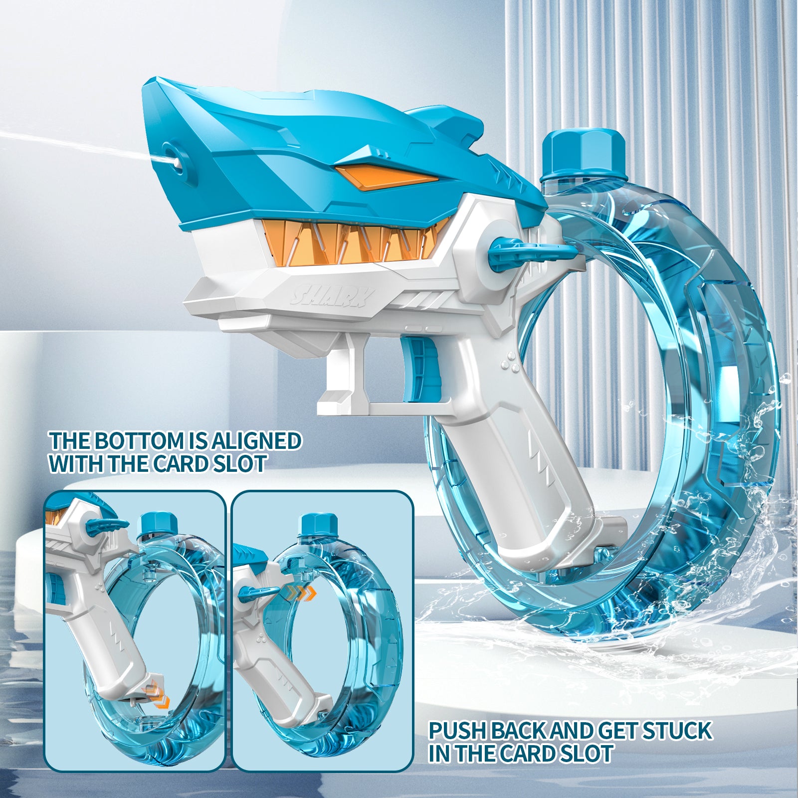 Pistola de Agua Tiburón Eléctrica Automática Recargable para Niños y Adultos