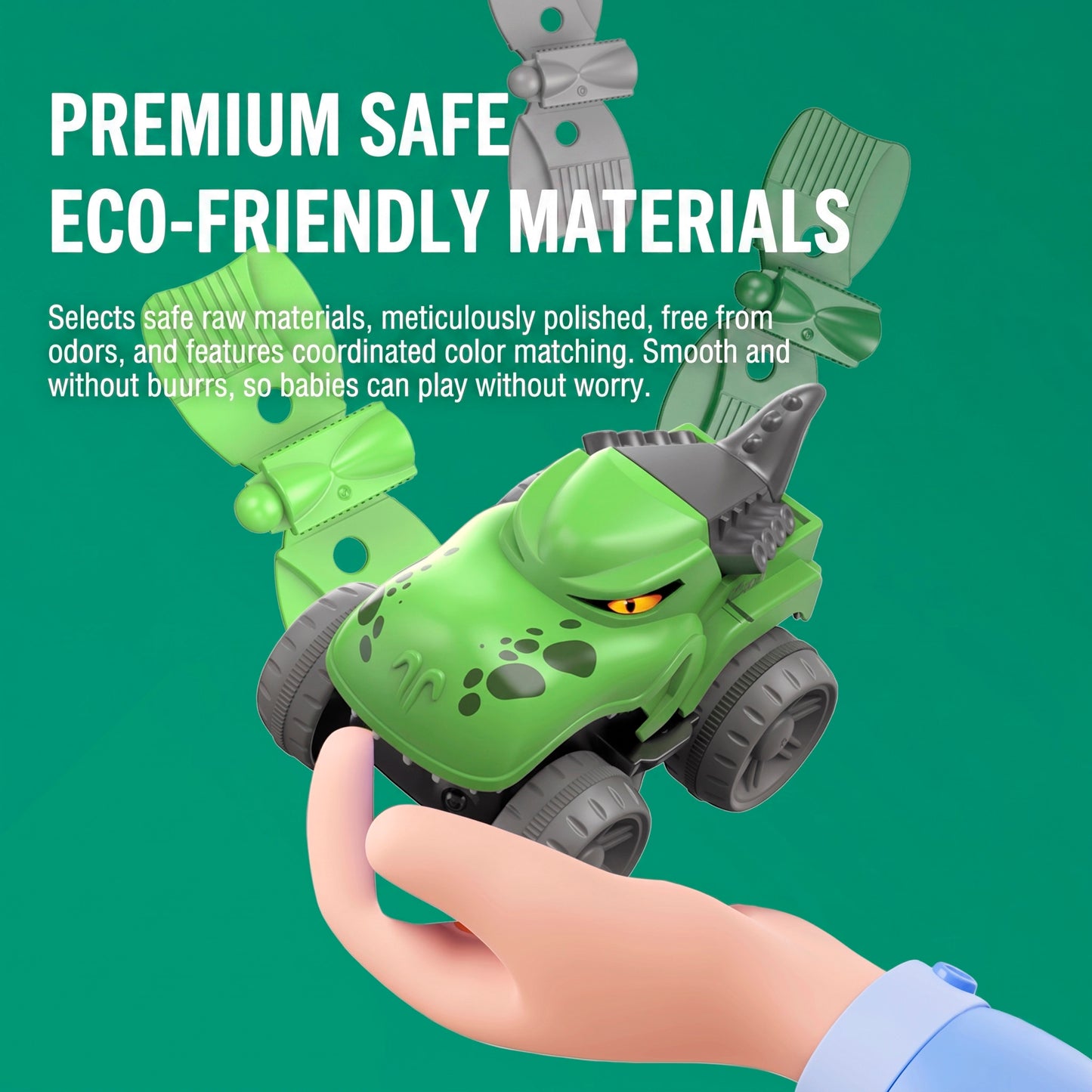 Pista de Coche Flexible de Dinosaurio DIY con Bucle 360° Circuito Modular Eléctrico para Niños 138 piezas