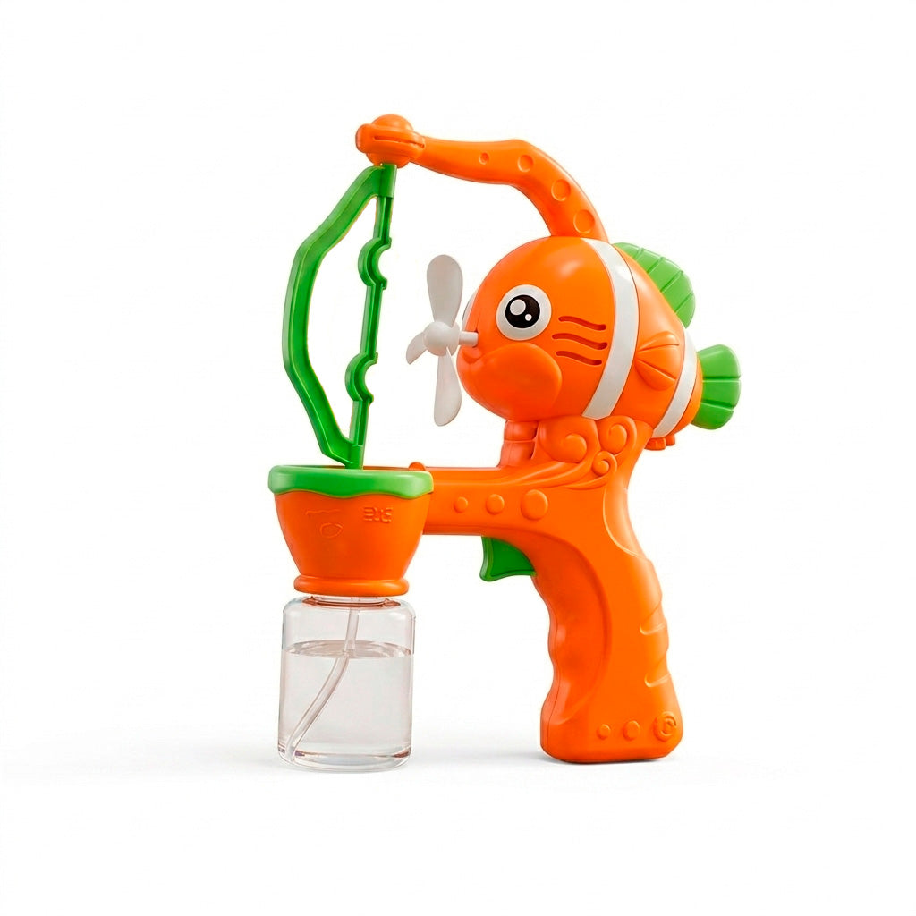 Pistola de Burbujas con Diseño de Pez Burbujas dentro de Burbuja Juguete Exterior para Niños