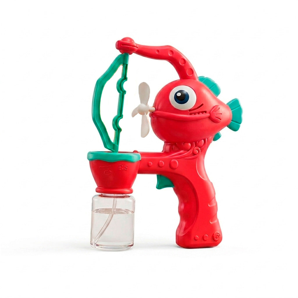 Pistola de Burbujas con Diseño de Pez Burbujas dentro de Burbuja Juguete Exterior para Niños
