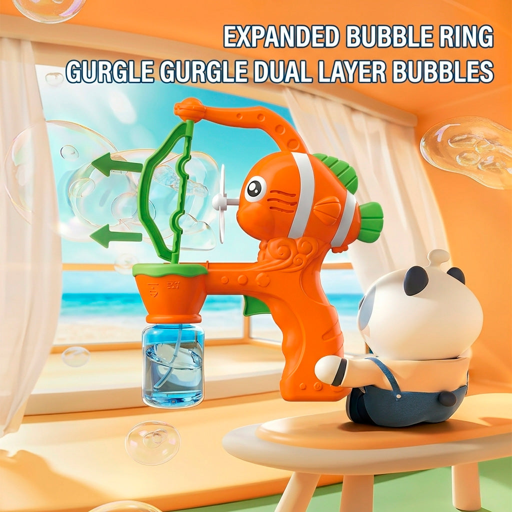 Pistola de Burbujas con Diseño de Pez Burbujas dentro de Burbuja Juguete Exterior para Niños