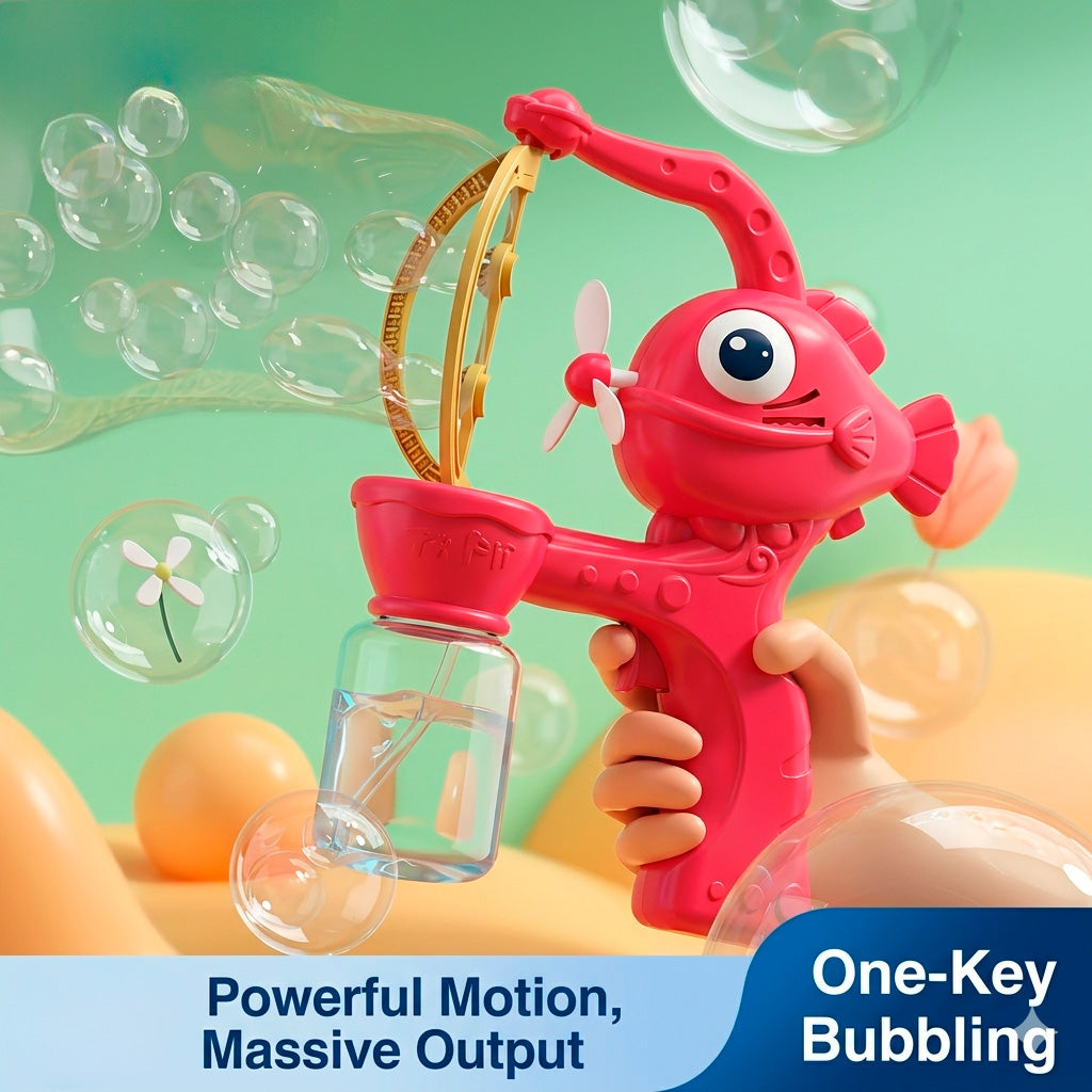 Pistola de Burbujas con Diseño de Pez Burbujas dentro de Burbuja Juguete Exterior para Niños