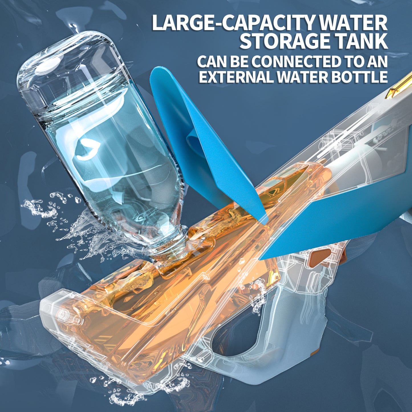 Pistola de Agua Eléctrica Recargable con Luces LED Absorción de Agua Automática Disparo Continuo y Manual para Niños y Adultos