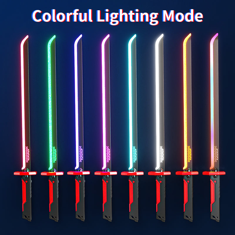 Katana de Luz LED Multicolor con Chispas Efecto de Vapor y Sonidos 80cm Longitud