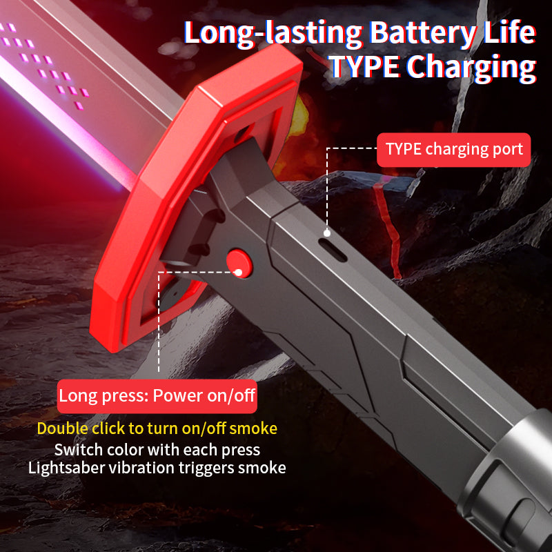 Katana de Luz LED Multicolor con Chispas Efecto de Vapor y Sonidos 45cm Longitud