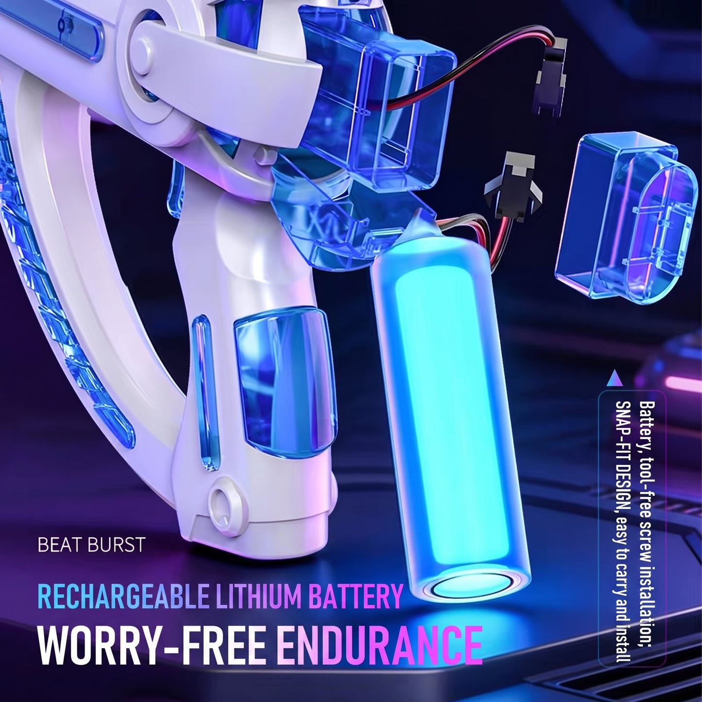 Pistola de Agua Eléctrica Automática con Luces LED RGB Lanzador de Agua Espacial de Disparo Rápido para Niños y Adultos