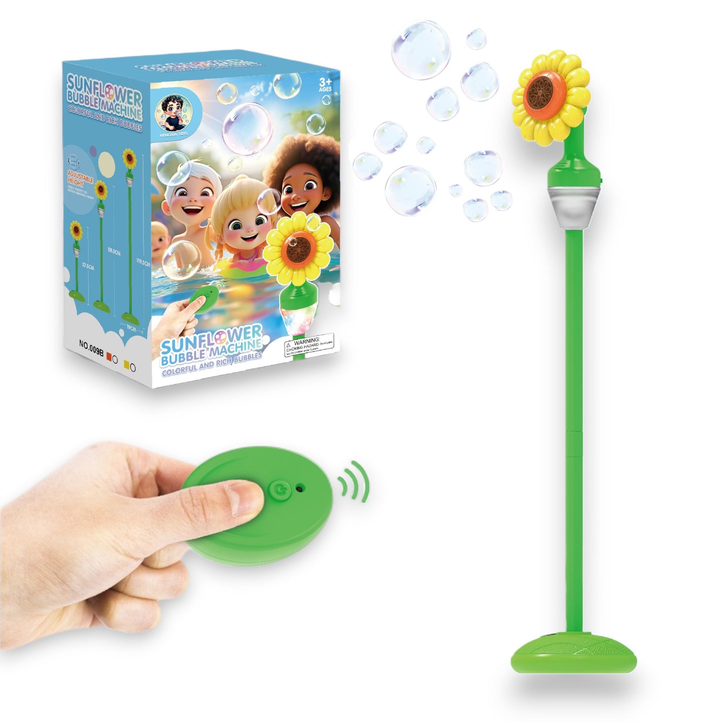 Máquina de Burbujas Girasol con Música y Mando a Distancia