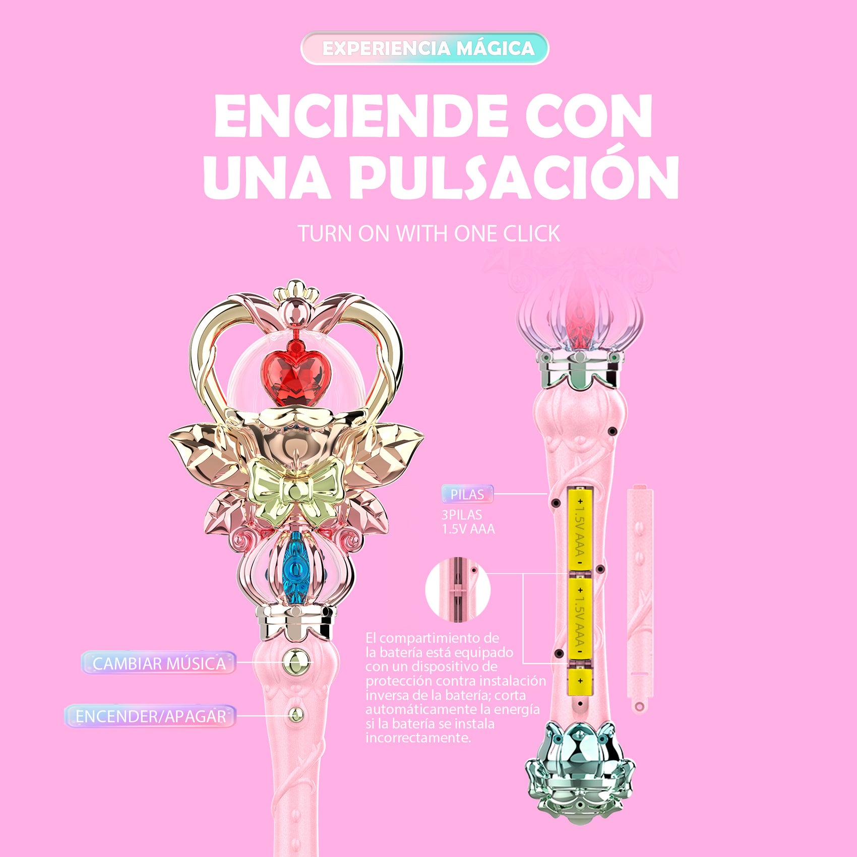 Varita mágica princesa corazón Newplay - vista adicional producto