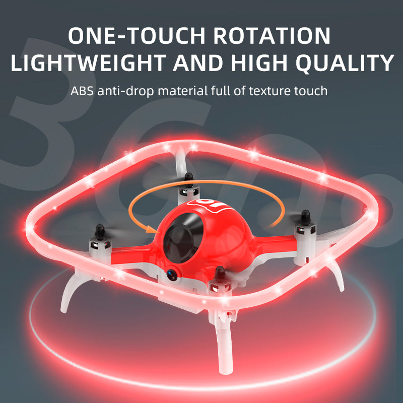 Mini Dron con Marco Protector y Luces LED Neón Cuadricóptero Teledirigido 2.4GHz con Mantenimiento de Altitud y Acrobacias 360° para Niños y Principiantes