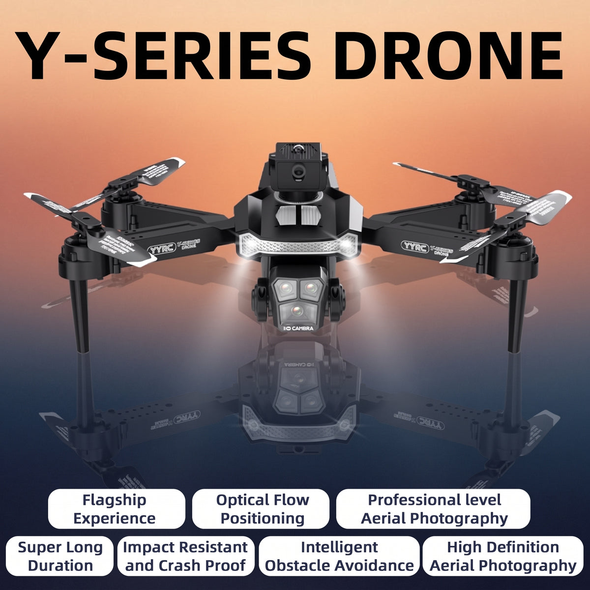 Dron Plegable con Doble Cámara HD Ajustable 90° y Estabilización Dron con Evitación Inteligente de Obstáculos de 4 Lados Posicionamiento por Flujo Óptico y Giro 360°