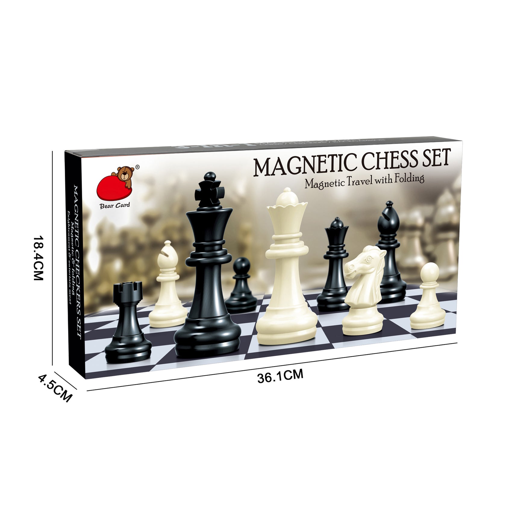 Caja juego ajedrez plegable magnético 36cm Newplay - empaque producto