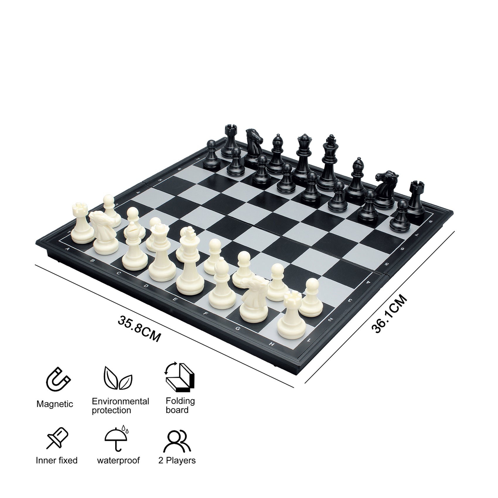 Ajedrez plegable magnético 36cm con piezas Newplay - tablero portátil
