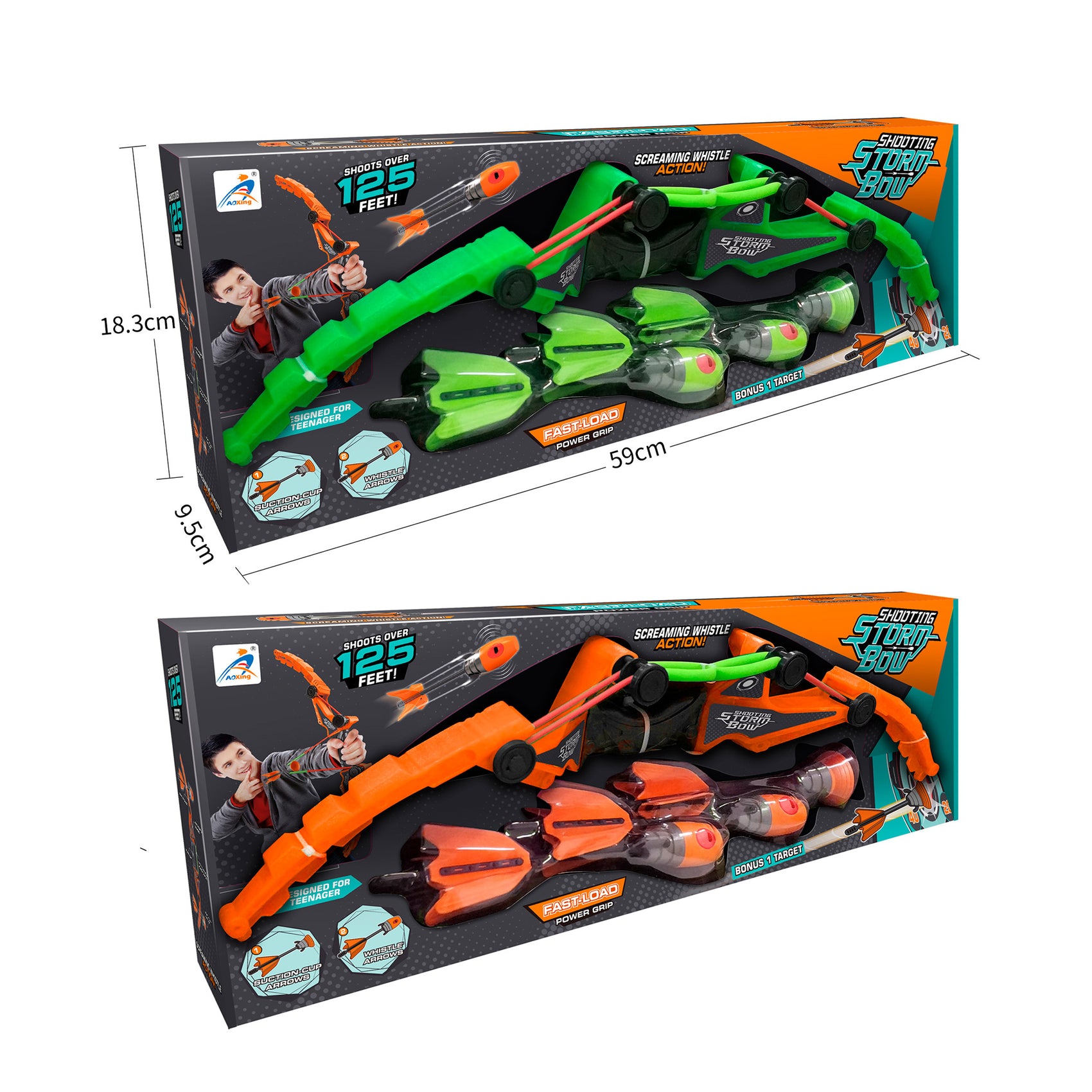Caja set tiro con arco y flechas silbantes Newplay - empaque producto