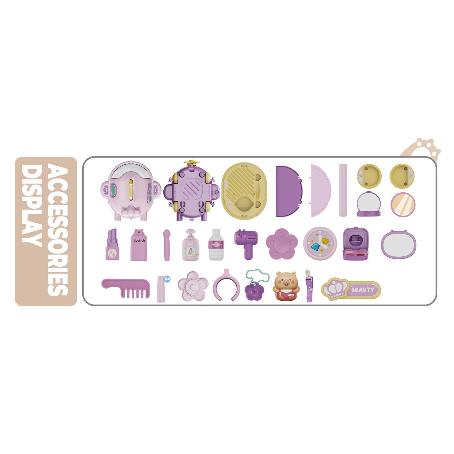 Accesorios maletín juego maquillaje avión Newplay - contenido producto