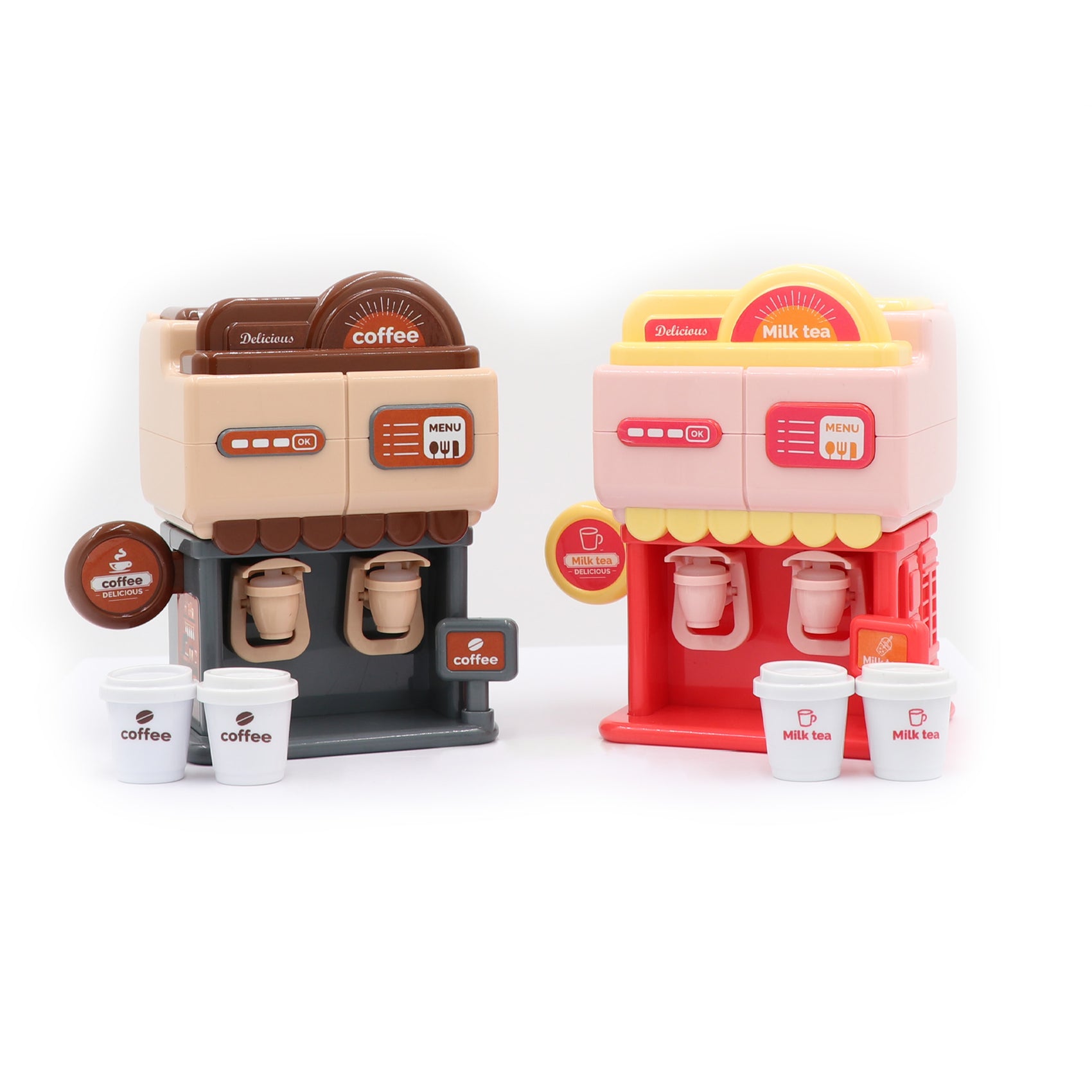 Mini dispensador bebidas juguete rosa y marrón Newplay - juguete portátil