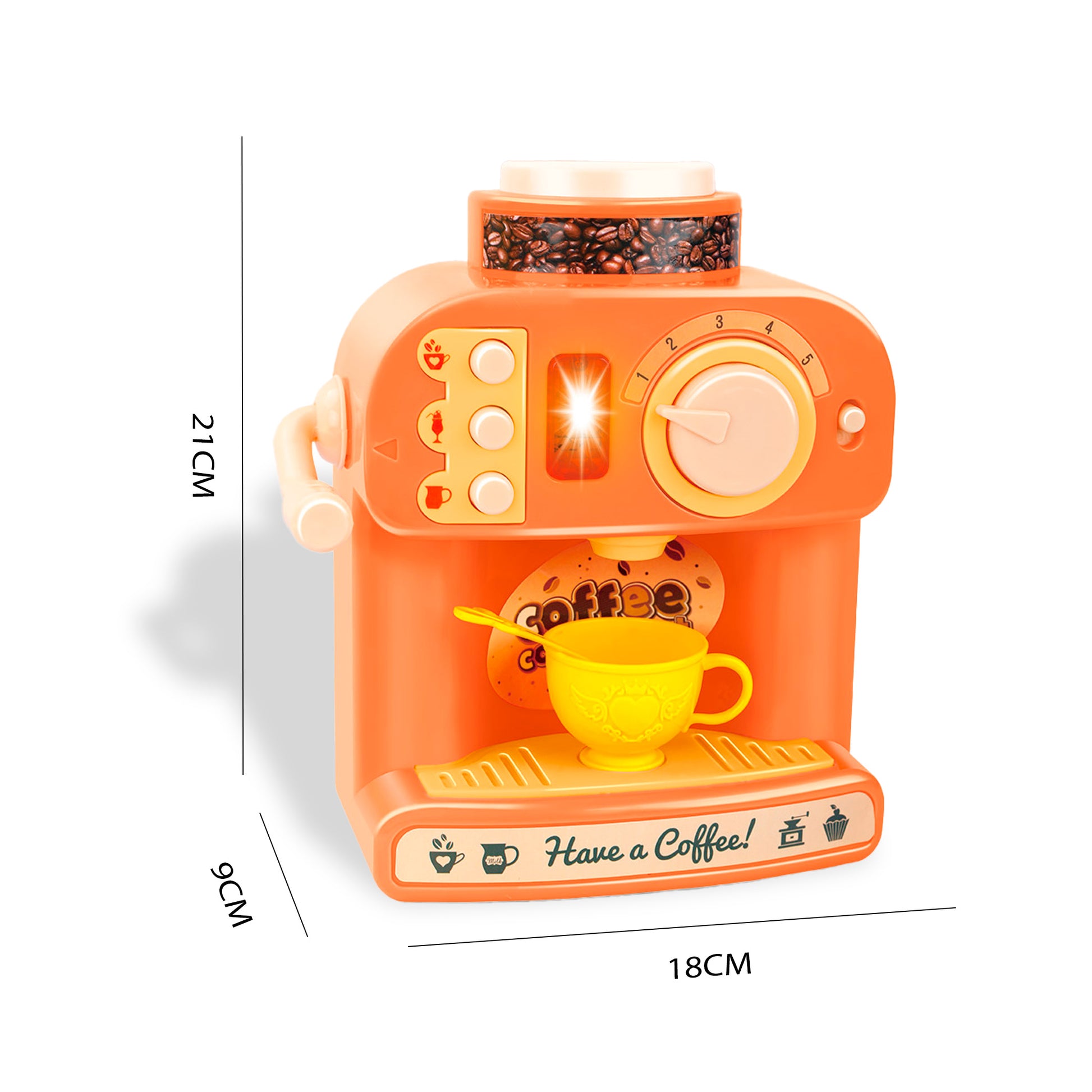 Dimensiones juego cafetera interactiva Newplay - medidas producto