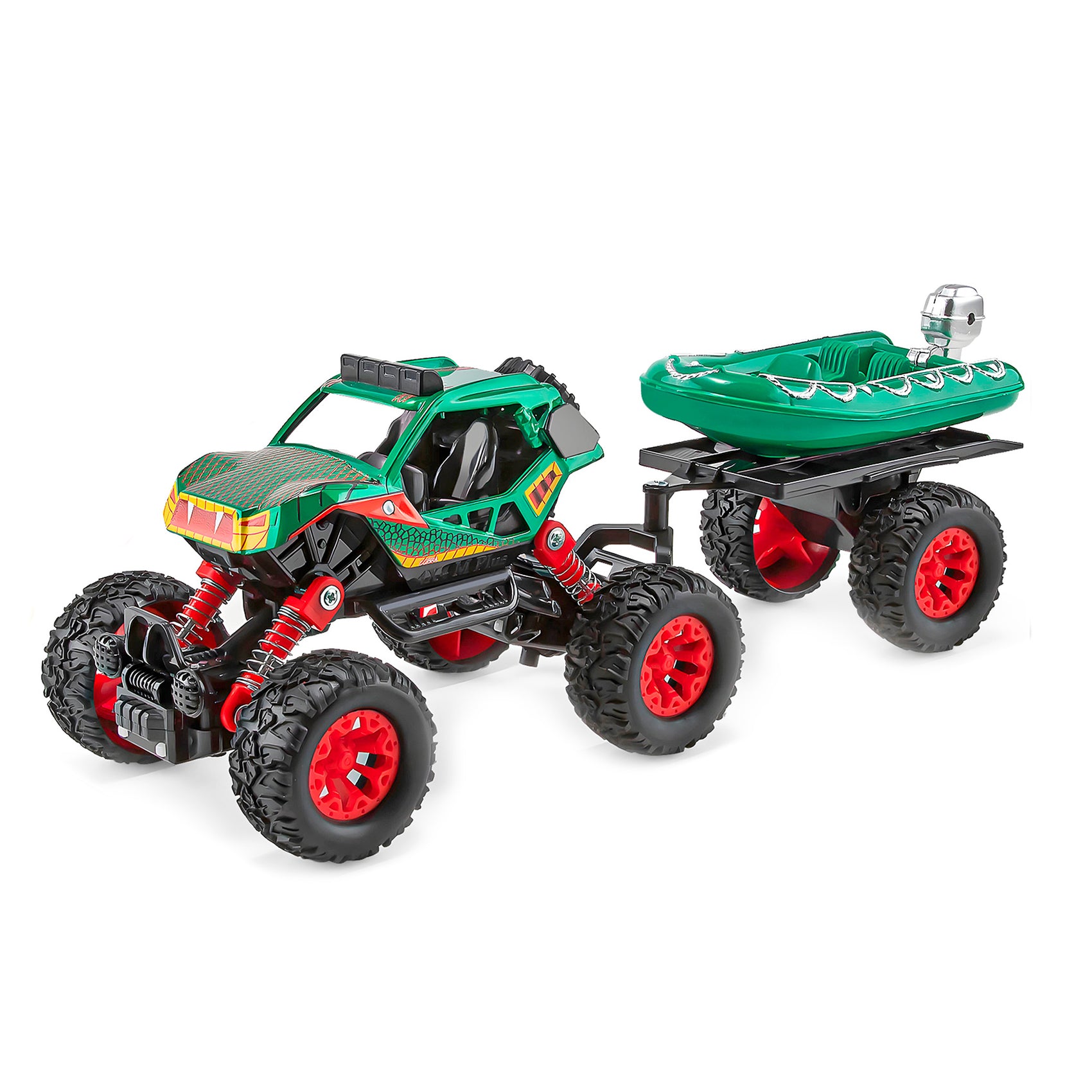 Monster truck fricción con remolque luces y sonidos Newplay - juguete todoterreno