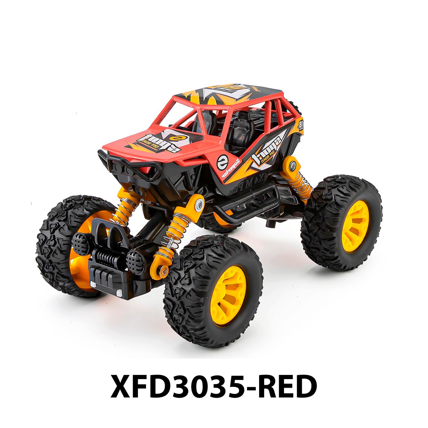 Coche Todoterreno de Metal de Fricción Pullback Buggy 4x4 con Suspensión Real de Resorte Luces LED y Sonido para Niños