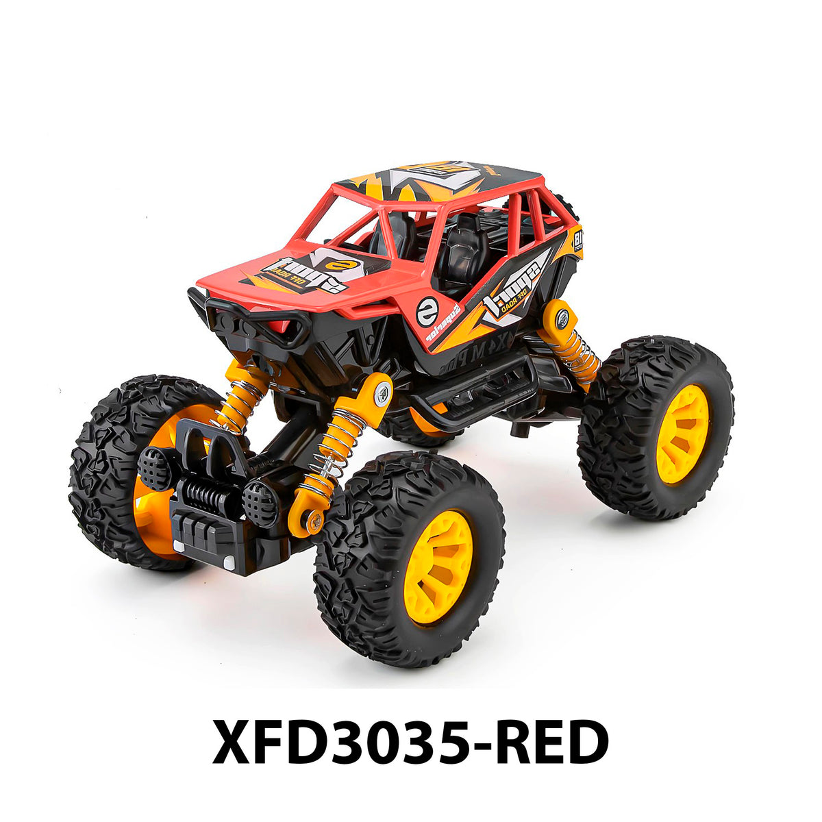 Coche Todoterreno de Metal de Fricción Pullback Buggy 4x4 con Suspensión Real de Resorte Luces LED y Sonido para Niños