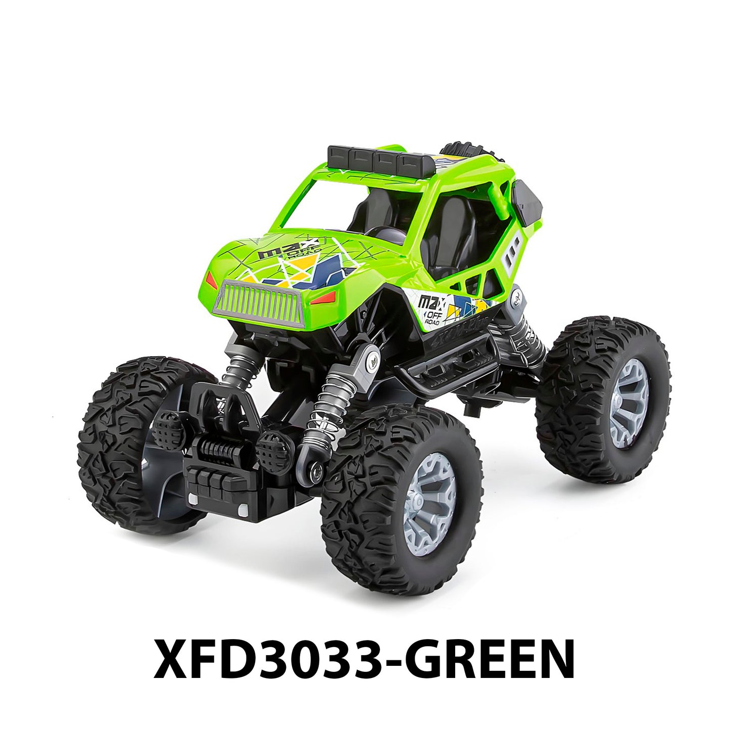 Coche Todoterreno de Metal de Fricción Pullback Buggy 4x4 con Suspensión Real de Resorte Luces LED y Sonido para Niños