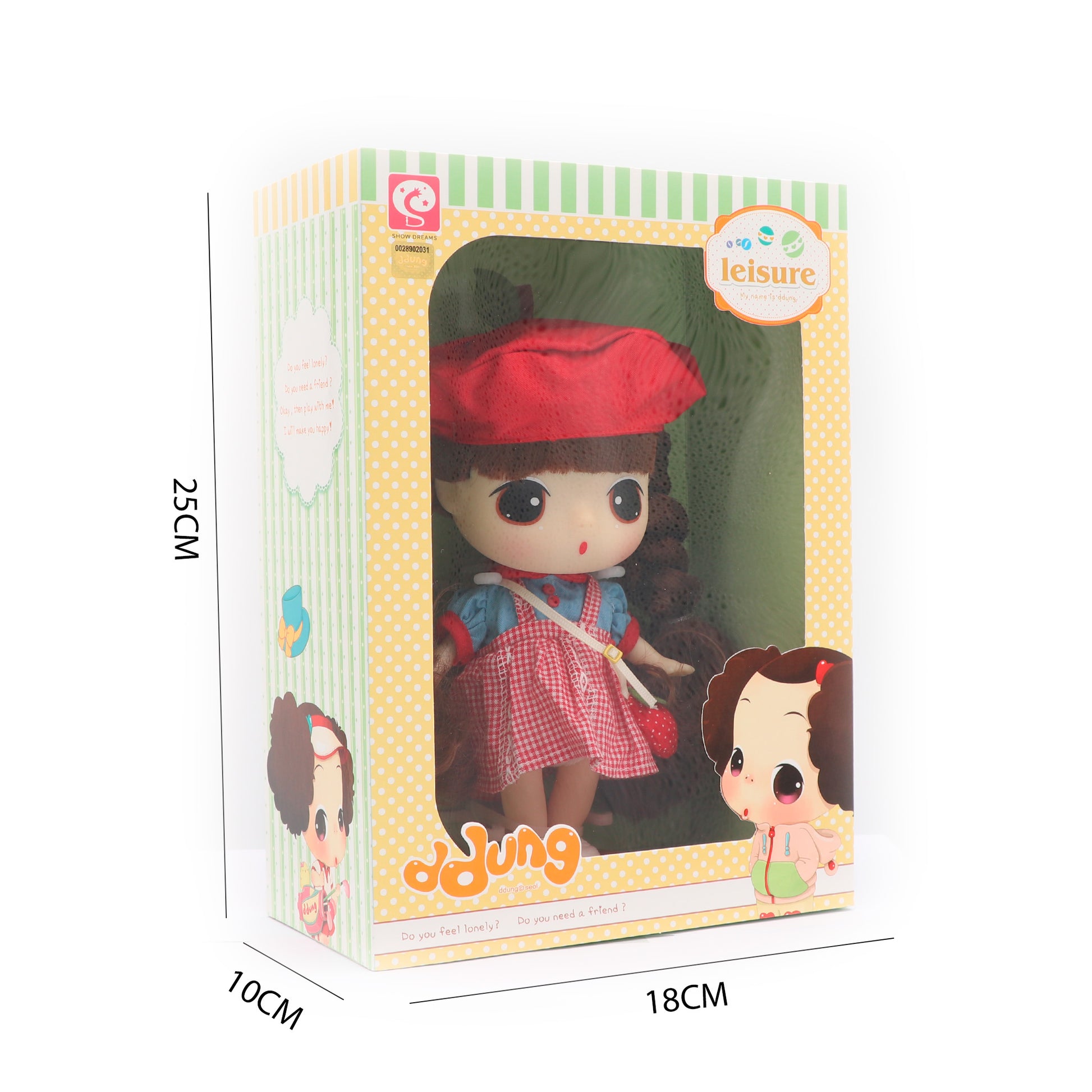 Dimensiones muñeca original Ddung Doll fresa Newplay - medidas producto