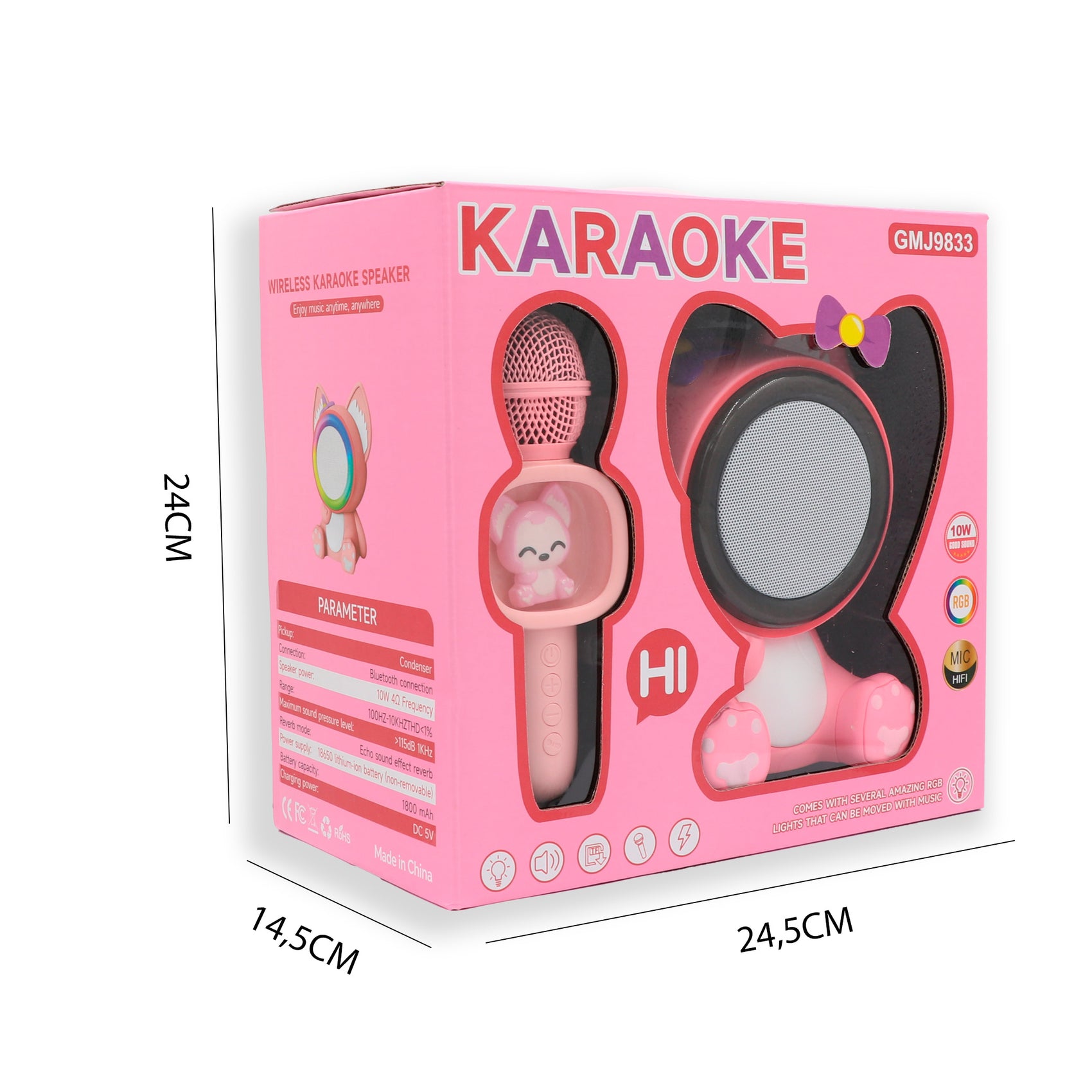 Caja set karaoke Ahri Bluetooth Newplay - empaque producto
