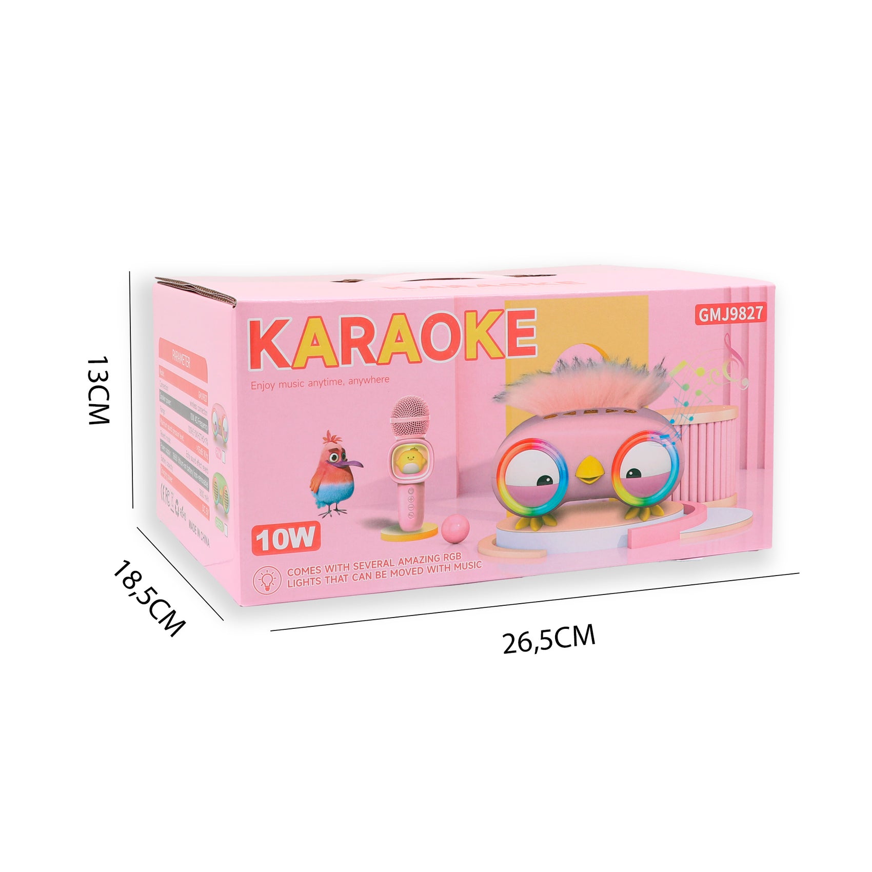 Caja set karaoke pájaro Bluetooth Newplay - empaque producto