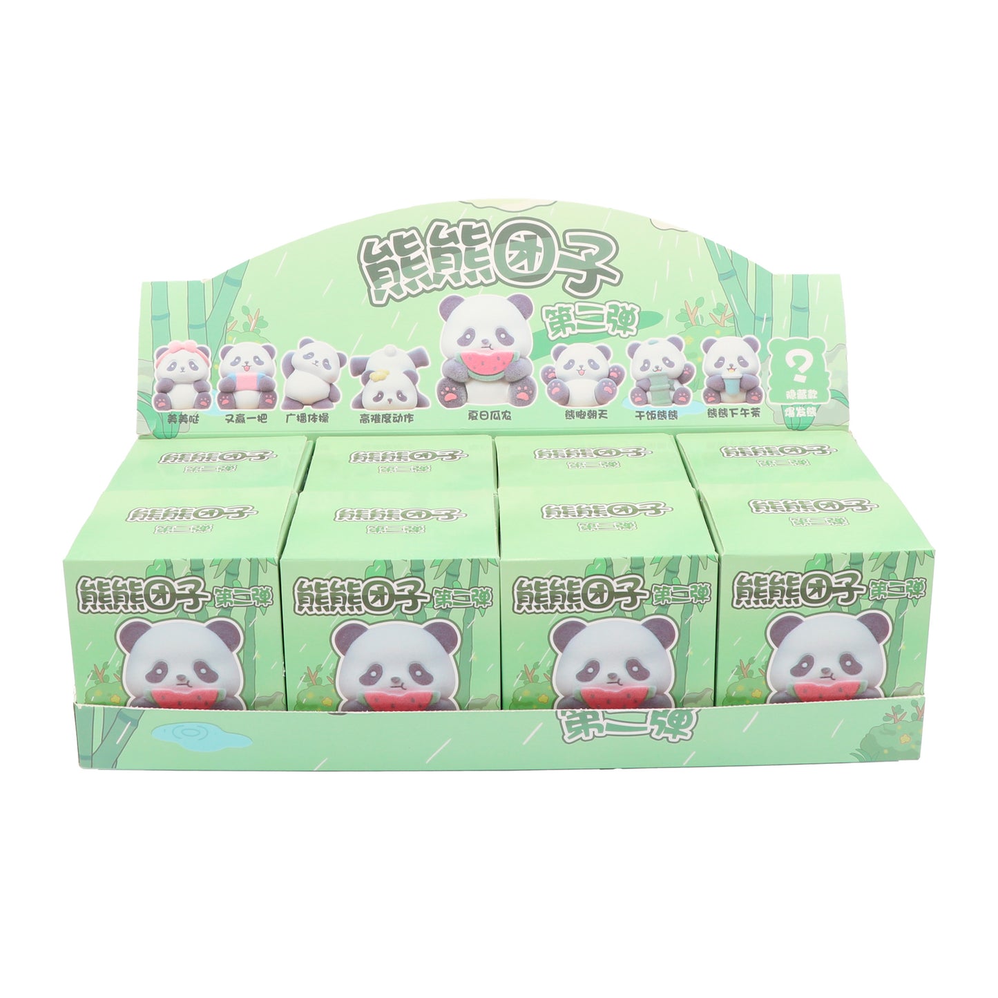 Set completo blind box Oso Panda 8 figuras Newplay - colección estilo de vida