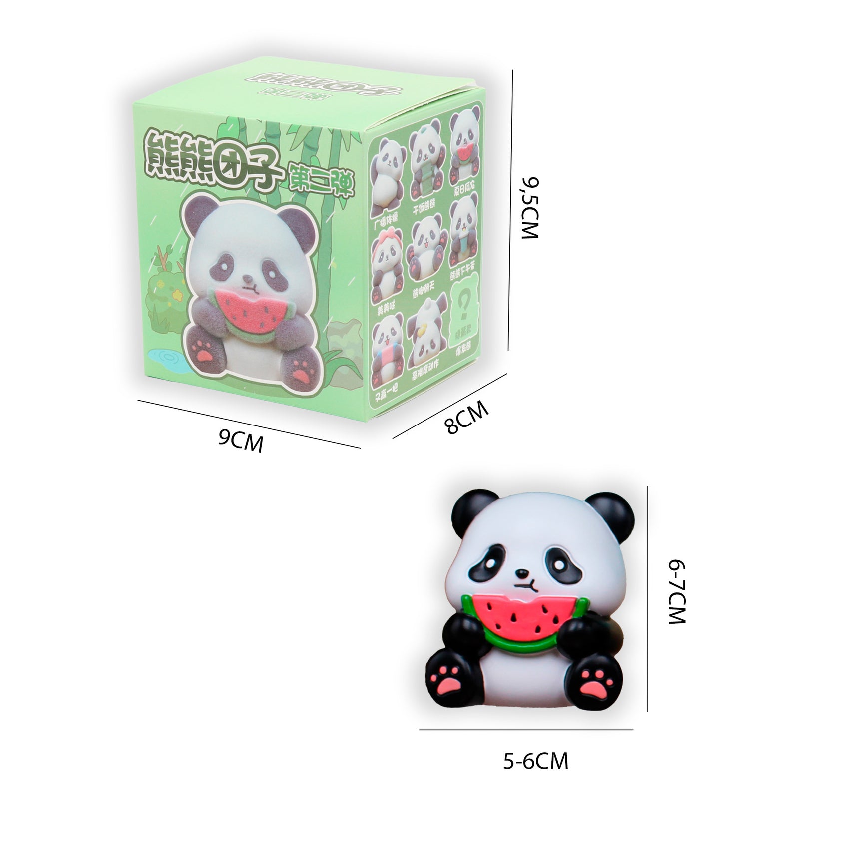 Dimensiones blind box Oso Panda Newplay - medidas figura y caja