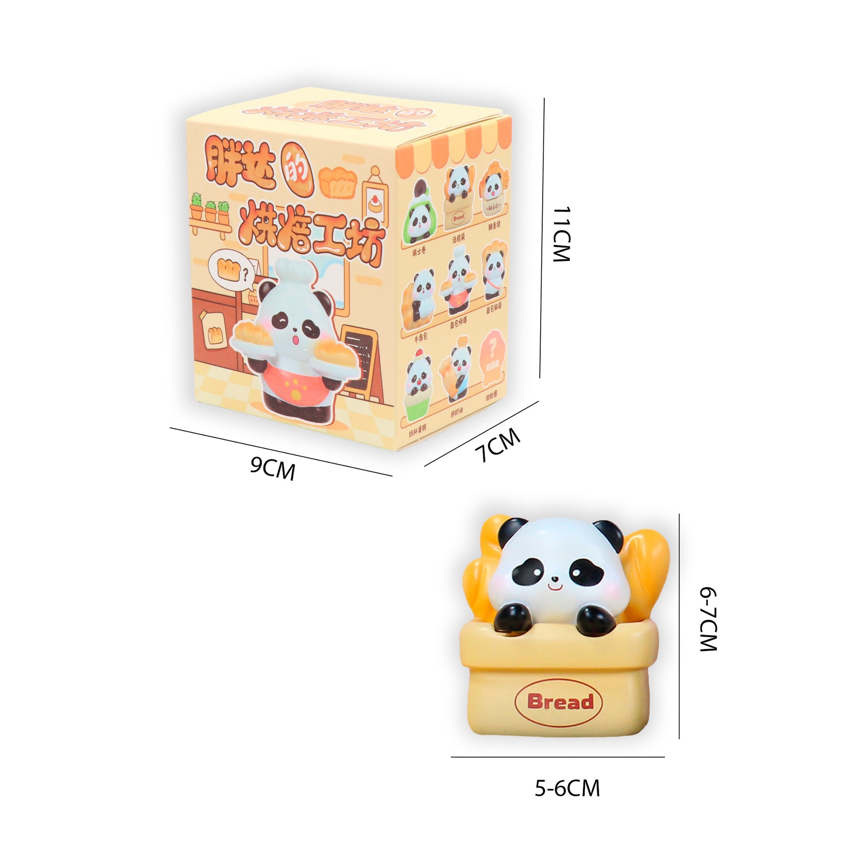 Dimensiones blind box Oso Panda Newplay - medidas figura y caja