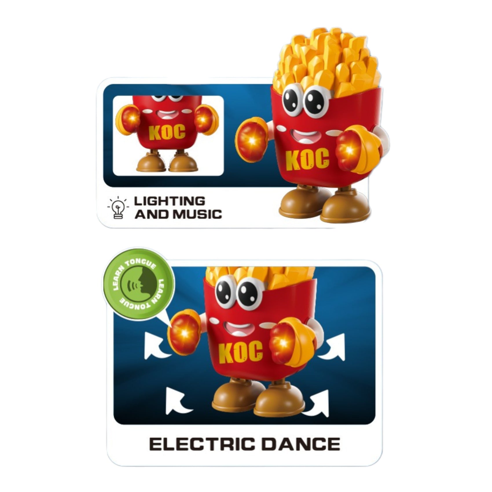 Robot Patatas Fritas Bailarín con Luces y Música
