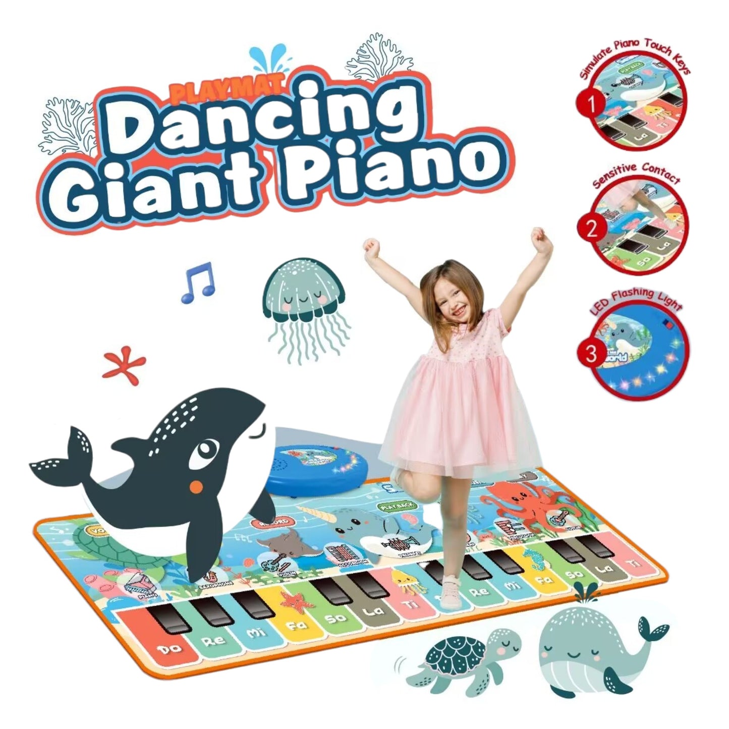 Alfombra Piano Musical Interactiva Longitud 110CM