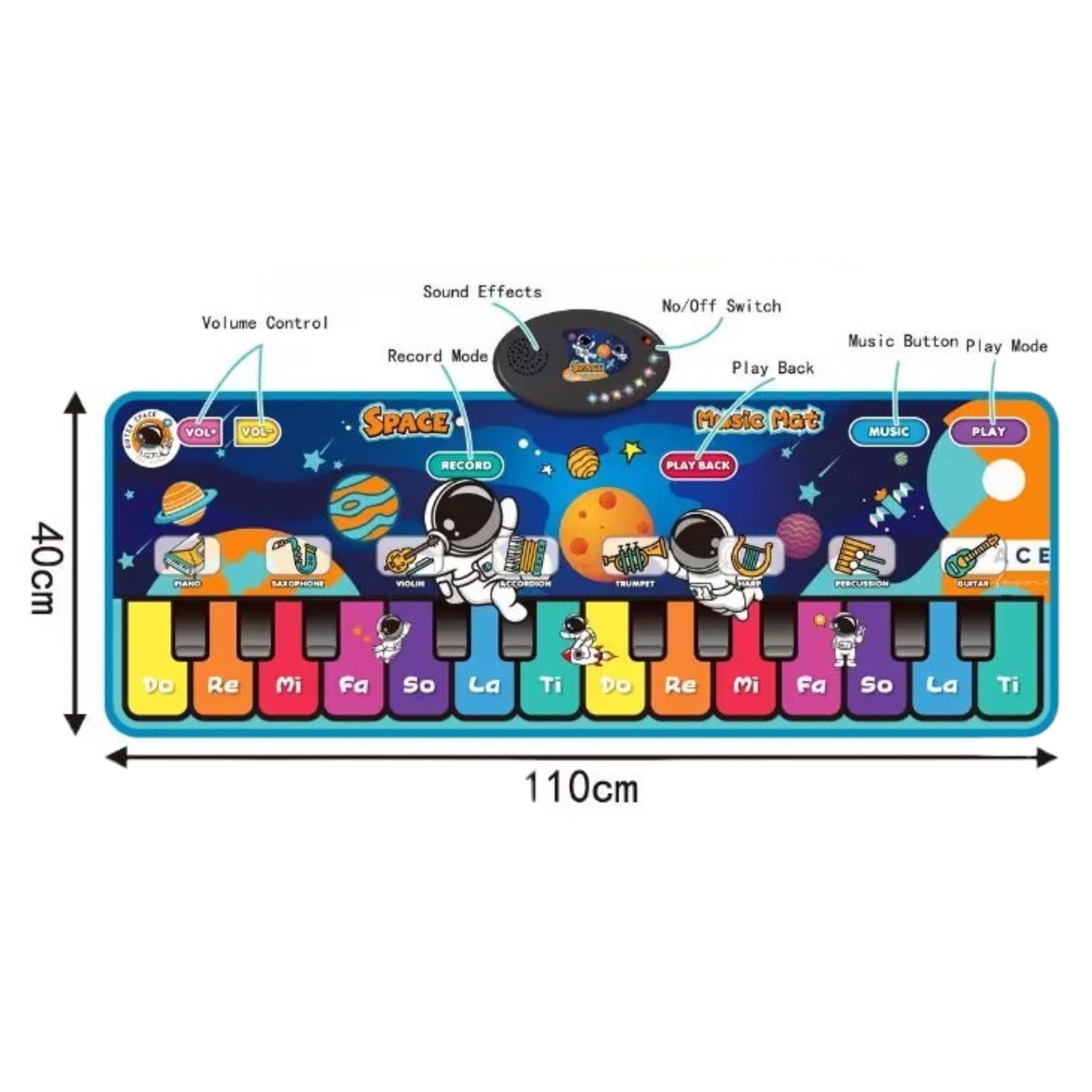 Alfombra Piano Musical Interactiva Longitud 110CM