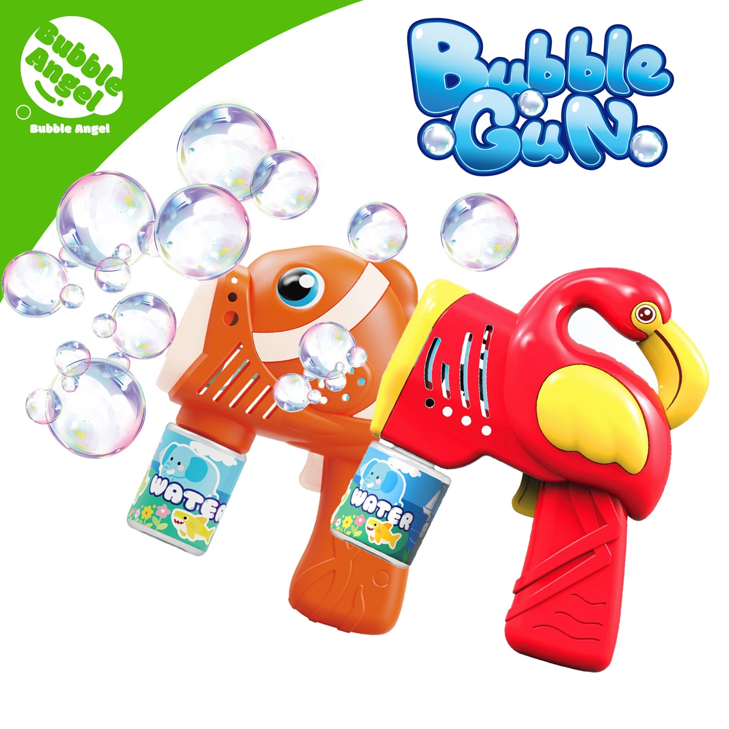 Pistola de Burbujas Automática con Diseño de Animal con 5 agujeros y Disparo Continuo