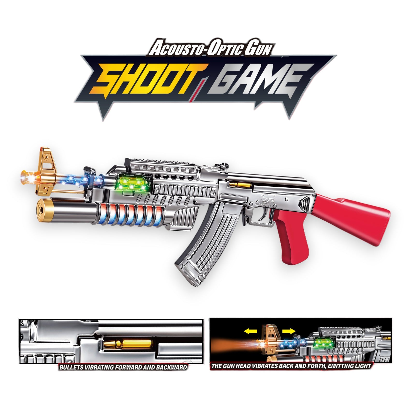 Pistola de Juguete Fusil con Vibración Luces y Sonidos