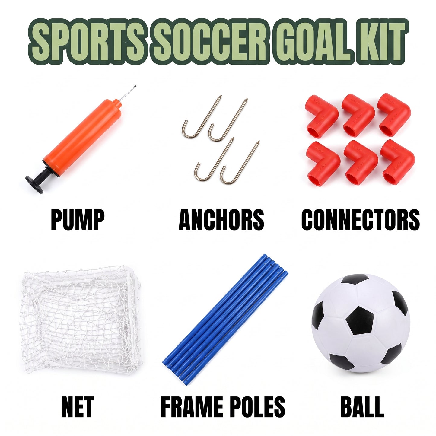 Portería de Fútbol Portátil Desmontable de Plástico para Niños Incluye Balón e Hinchador