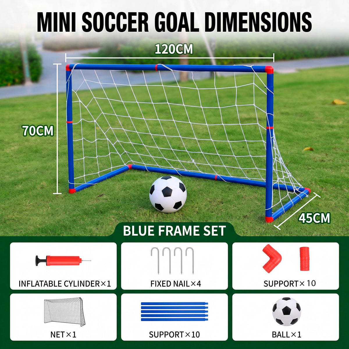 Portería de Fútbol Portátil Desmontable de Plástico para Niños Incluye Balón e Hinchador