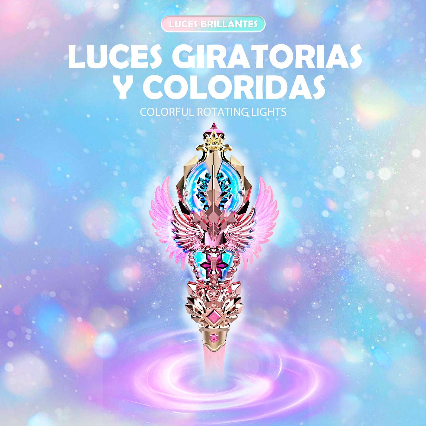 Varita mágica princesa alas Newplay - detalle producto con luces